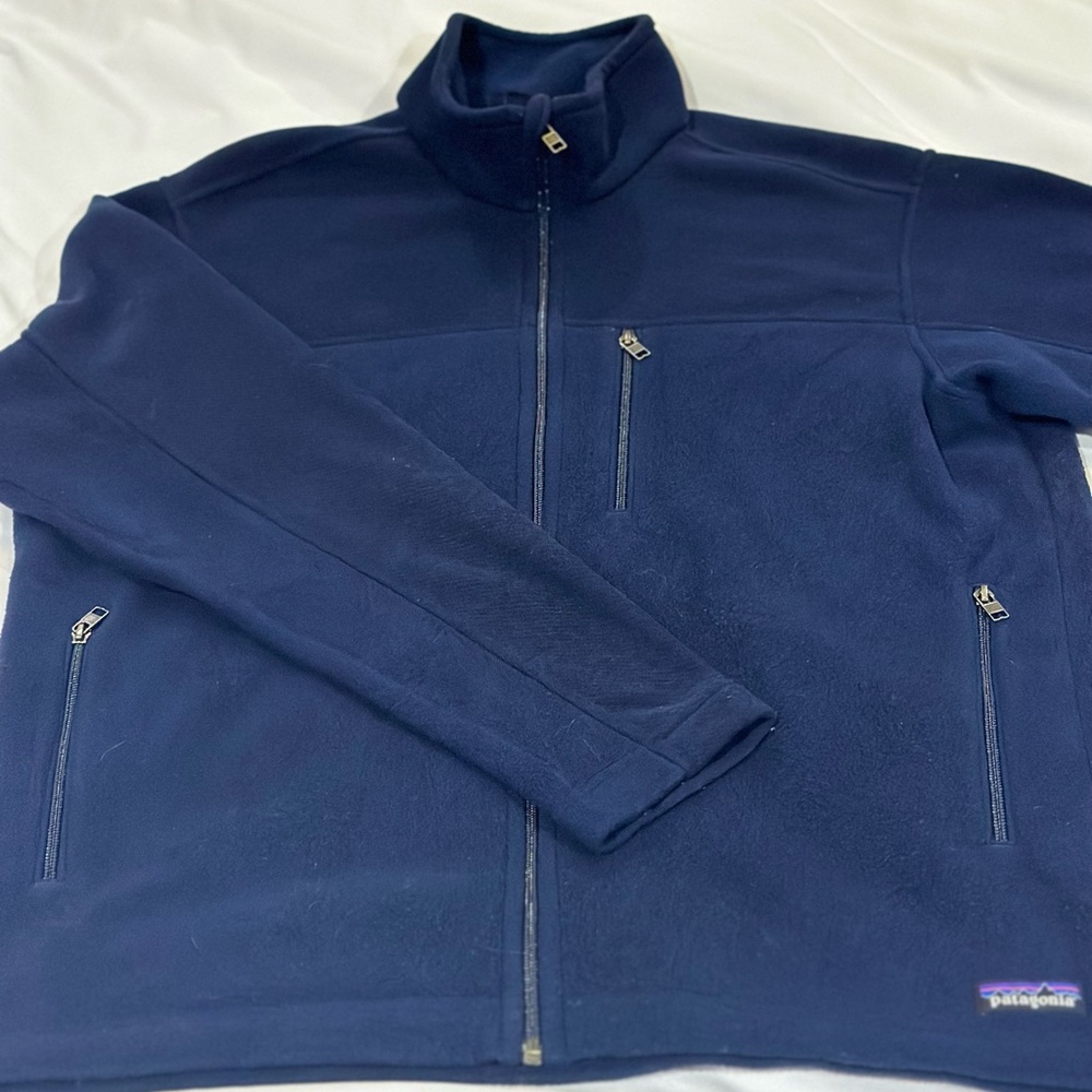 Men’s Patagonia Synchilla full zip jacket, three front pockets, sz. XL